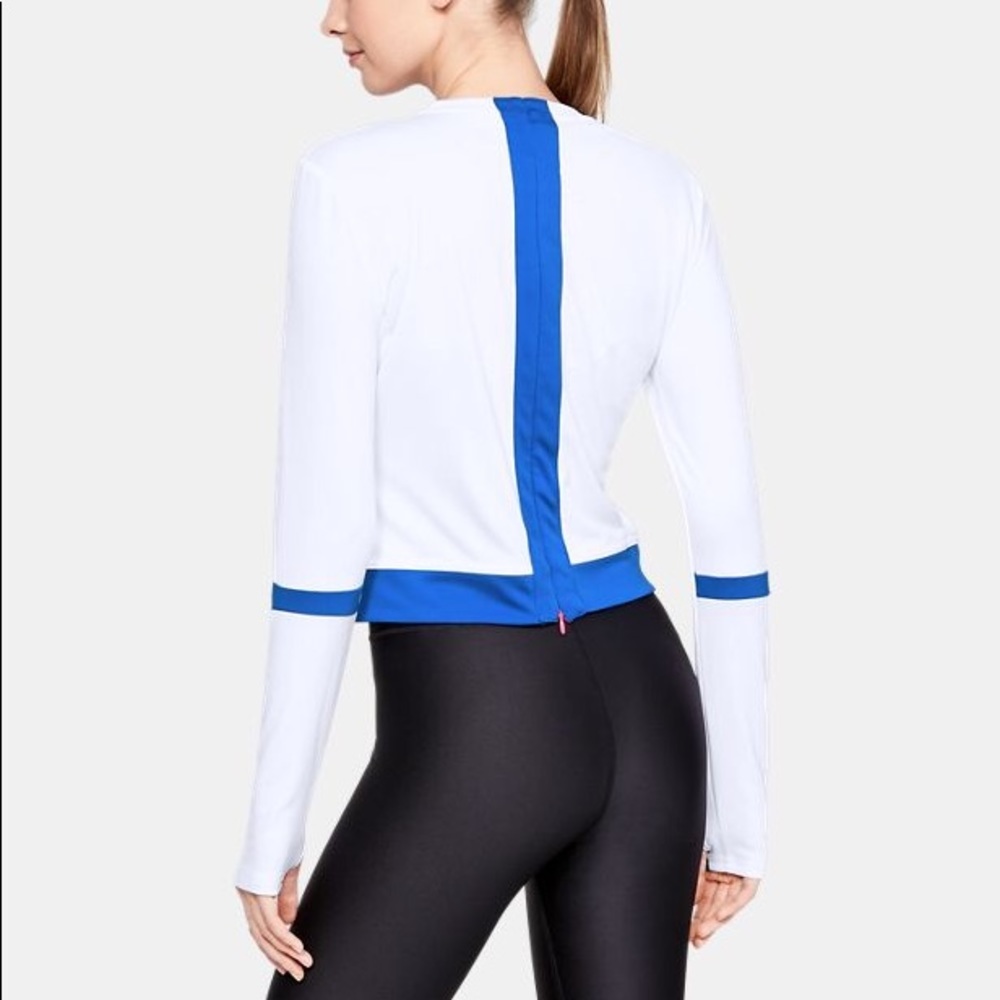 NWT under armour long sleeve back zip top size m
